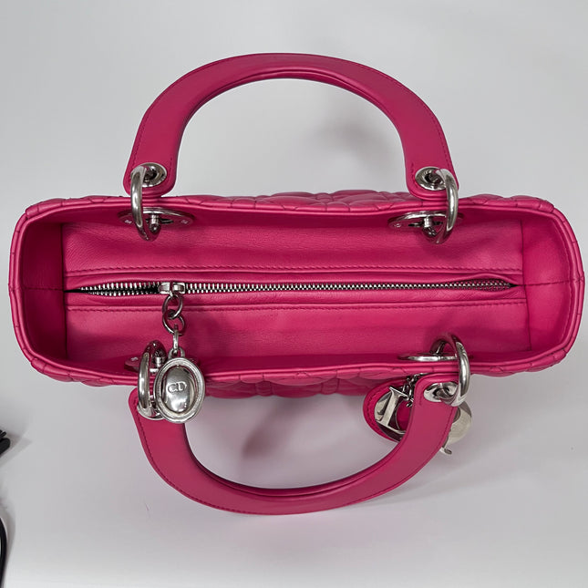 Sold Lady Dior Bag Medium Hot Pink Fuchsia Cannage Leather