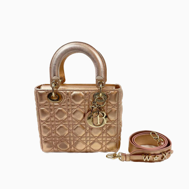 Sold Lady Dior ABCdior Small Pink Irediscent and Metallic Cannage Lambskin Handbag-Luxbags