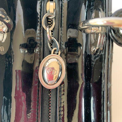 Sold Lady Dior Medium Bag Black Patent Leather