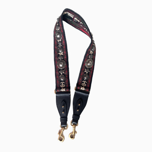 Dior Saddle Strap maroon canvas with Dior Logo and Metal-Luxbags