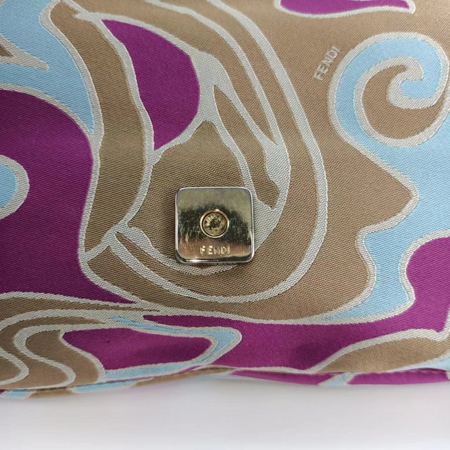 Sold FENDI Baguette Multicolor Silk with Psychedelic prints