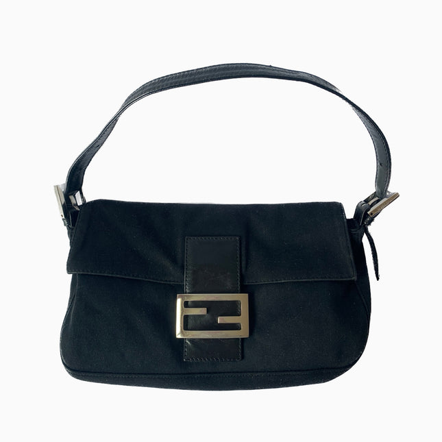 Sold FENDI Baguette Black Cloth Good Condition-Luxbags