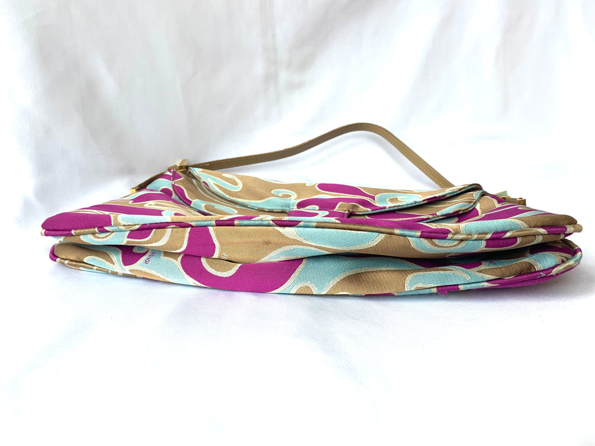 Sold FENDI Baguette Multicolor Silk with Psychedelic prints