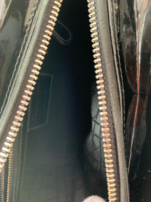 Sold Lady Dior Medium Bag Black Patent Leather