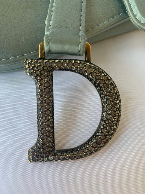 Sold Dior Saddle Mini Silk grey with crystals