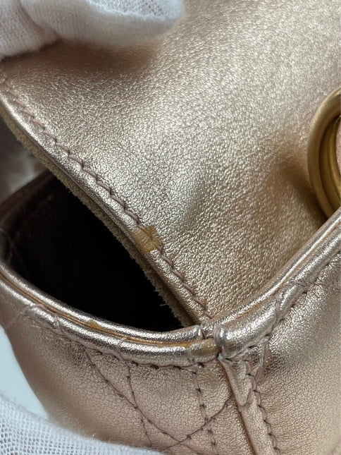 Lady Dior ABCdior Small Pink Irediscent and Metallic Cannage Lambskin Handbag