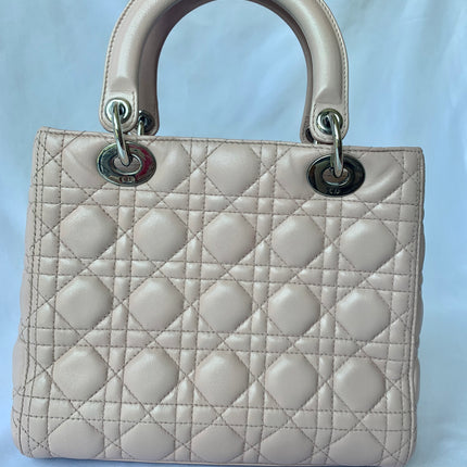 Sold Lady Dior Pink Cannage Leather Medium