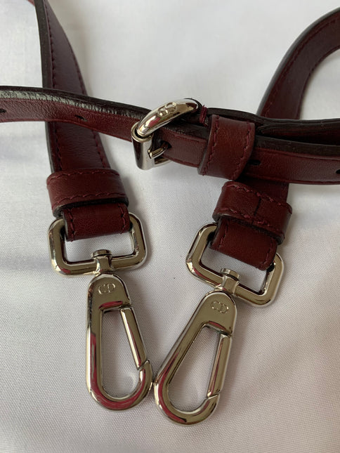 Sold Lady Dior Medium Burgundy Cannage Lambskin Leather with strap