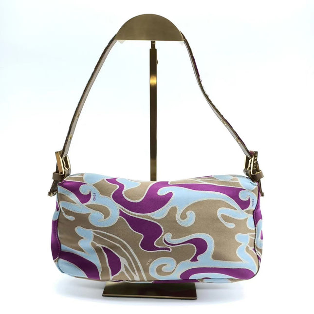 Sold FENDI Baguette Multicolor Silk with Psychedelic prints