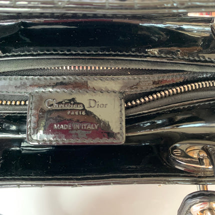 Sold Lady Dior Medium Bag Black Patent Leather