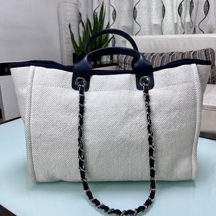 Sold Chanel Deauville Tote Medium White