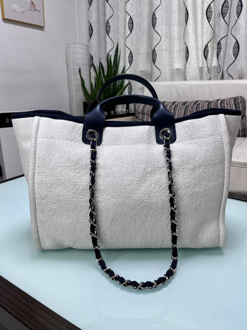 Sold Chanel Deauville Tote Medium White
