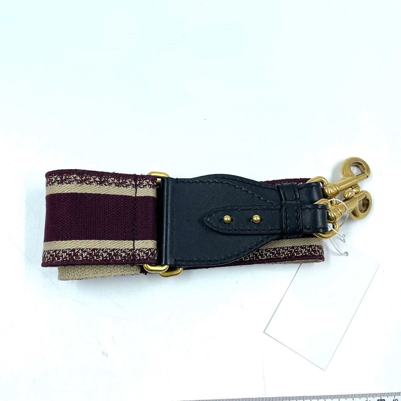 Dior Saddle Strap maroon canvas with Dior Logo