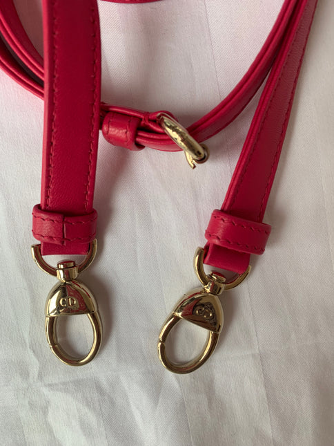 Sold Lady Dior Pink Mini handbag Cannage Leather with strap