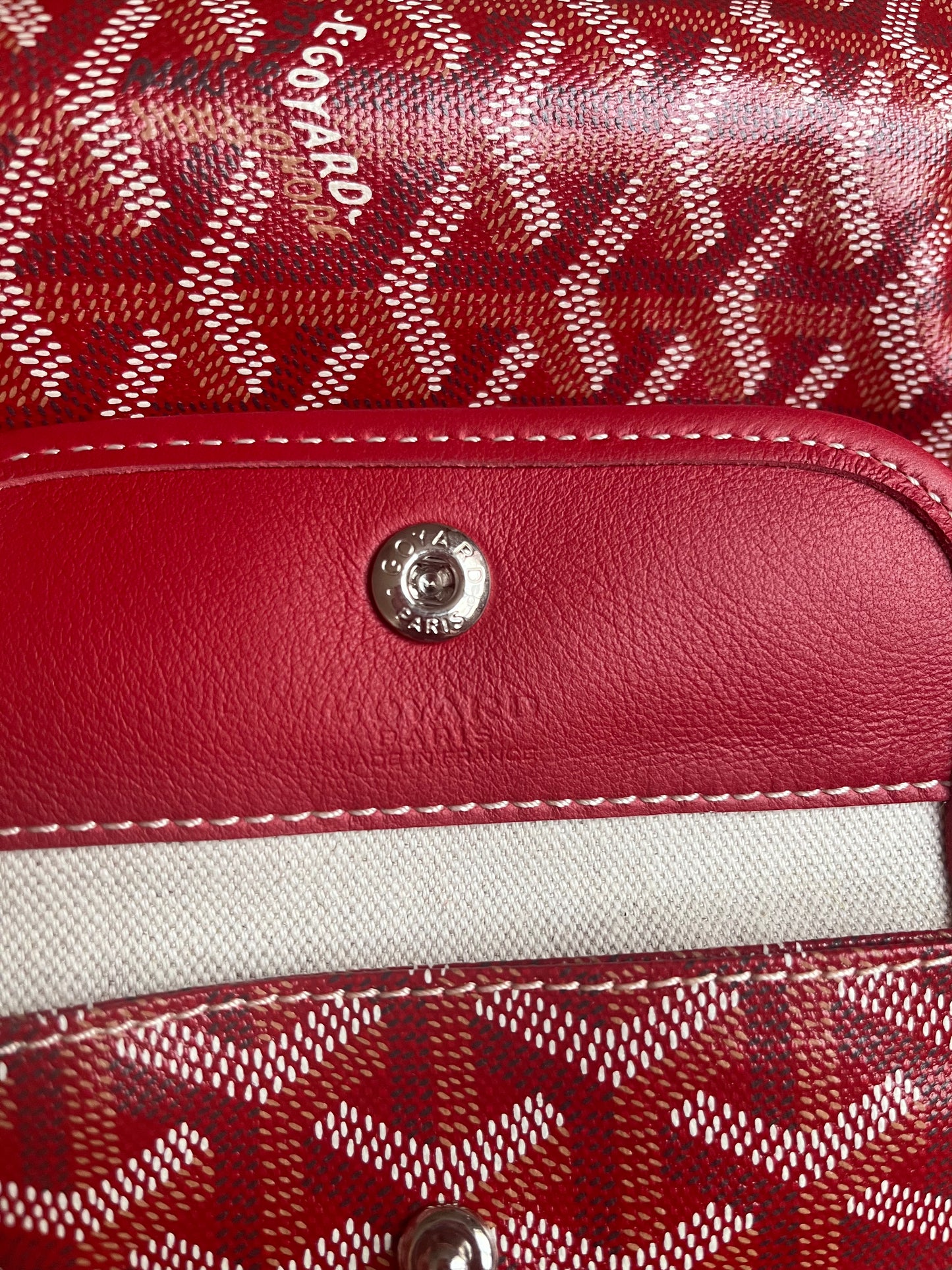 Sold Goyard Anjou Mini Tote Red/Maroon/Burgundy leather