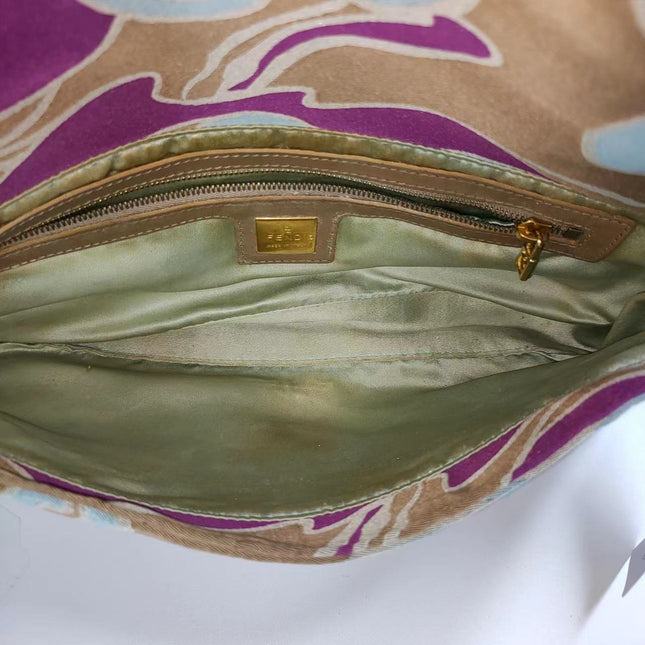Sold FENDI Baguette Multicolor Silk with Psychedelic prints