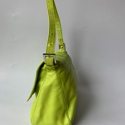 Sold Fendi Mamma Baguette Lime green lambskin leather