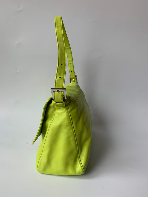 Sold Fendi Mamma Baguette Lime green lambskin leather
