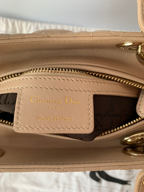 Sold Lady Dior Medium Bag Pink Cannage Leather