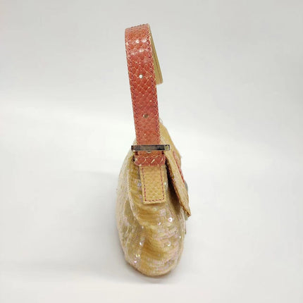 Sold Fendi Baguette Little Mermaid Glitter Pink circle sequins