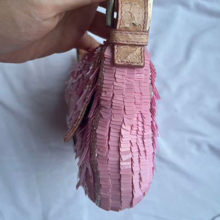 Sold Fendi Baguette Glitter Pink square sequins