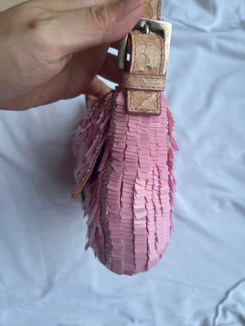 Sold Fendi Baguette Glitter Pink square sequins