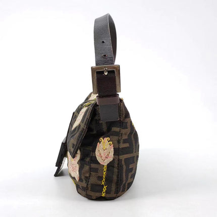Sold FENDI Baguette Zucca Print with Flower Embroidery