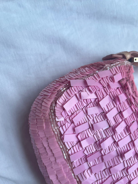 Sold Fendi Baguette Glitter Pink square sequins