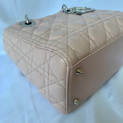 Sold Lady Dior Pink Cannage Leather Medium