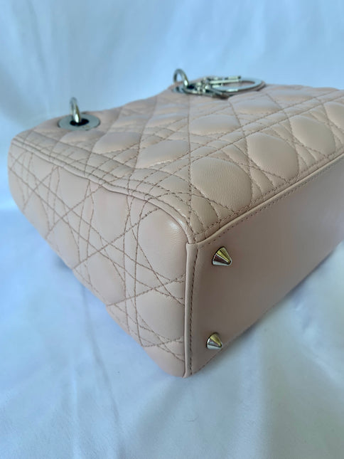 Sold Lady Dior Pink Cannage Leather Medium