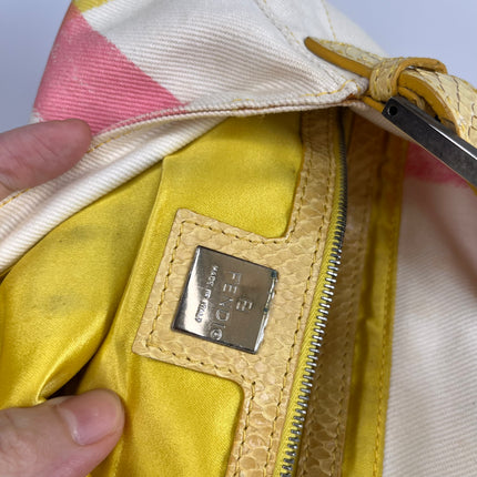 FENDI Baguette Cream canvas with Beads