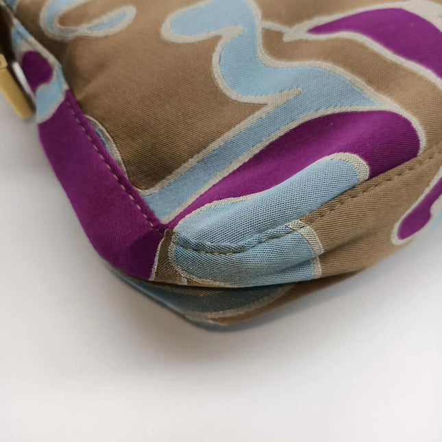 Sold FENDI Baguette Multicolor Silk with Psychedelic prints
