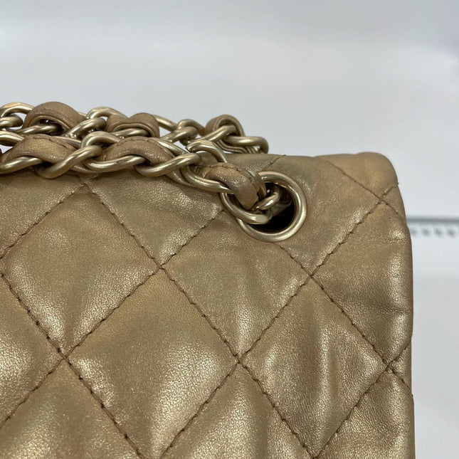Sold Chanel Timeless/ Classic Flap Medium Gold Gem CC Turn lock