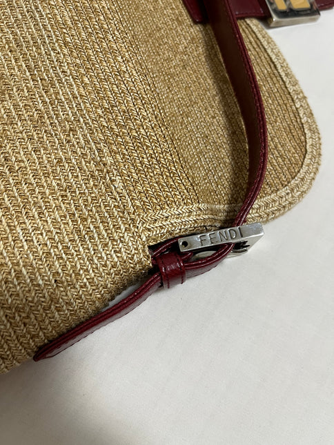 Sold Fendi Baguette Straw Raffia bag with leather lining