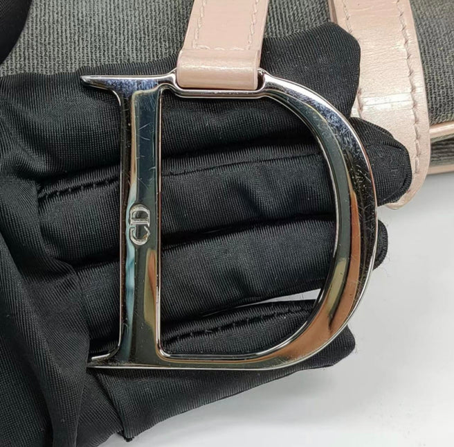 Sold Dior saddle bag Vintage denim with pink leather strap