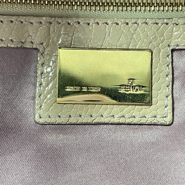 FENDI Baguette Purple Silk with embossed pattern
