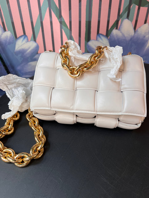 Sold Bottega Veneta Chain Cassete Ecru with gold chain