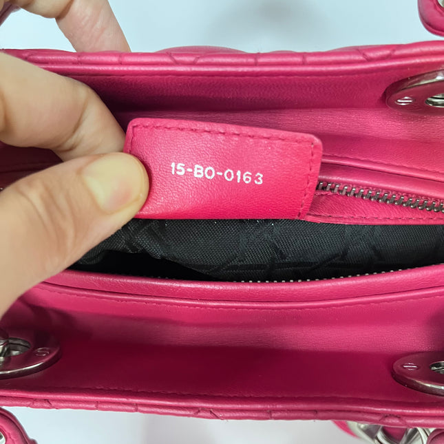 Sold Lady Dior Bag Medium Hot Pink Fuchsia Cannage Leather