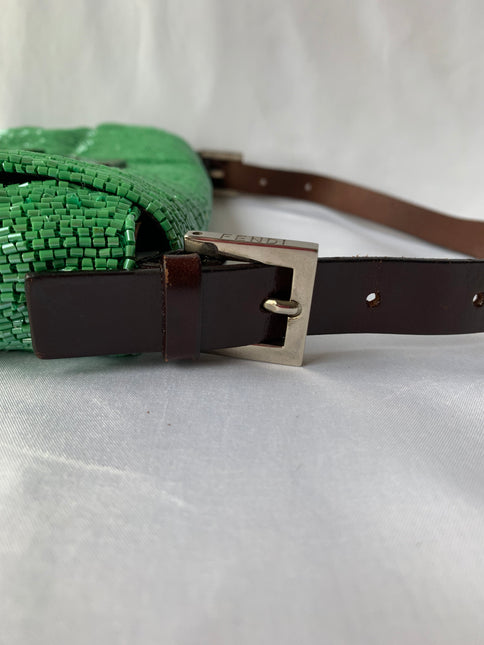 Sold Fendi Baguette Green beads Glitter