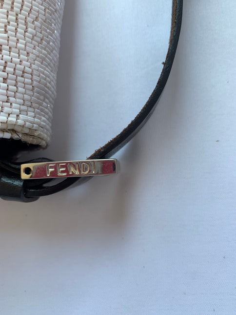 Sold Fendi Mamma Baguette White Glitter Beads