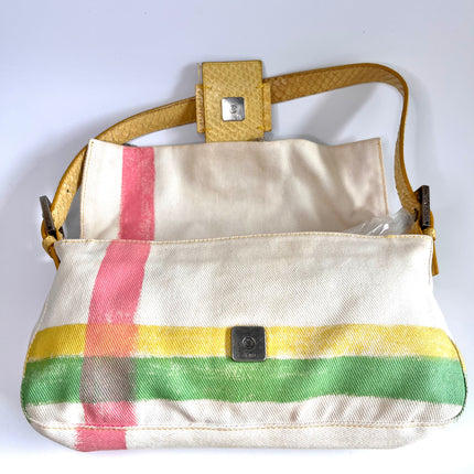 FENDI Baguette Cream canvas with Beads