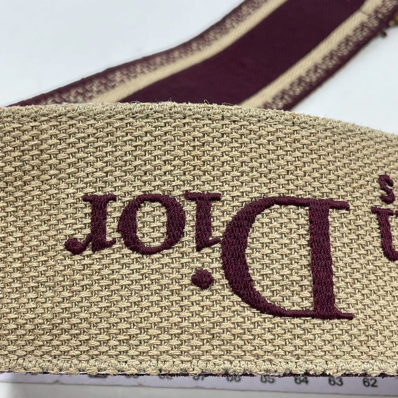 Dior Saddle Strap maroon canvas with Dior Logo