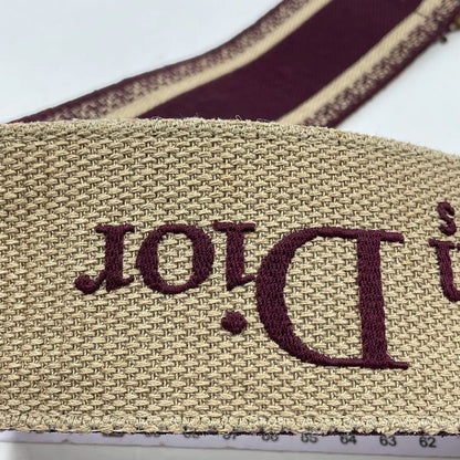 Dior Saddle Strap maroon canvas with Dior Logo