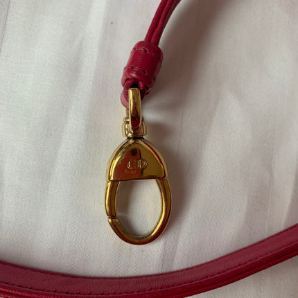 Sold Lady Dior Pink Mini handbag Cannage Leather with strap