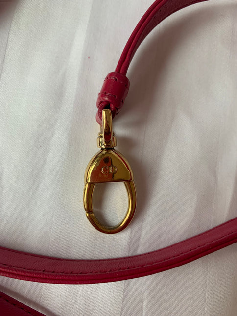 Sold Lady Dior Pink Mini handbag Cannage Leather with strap