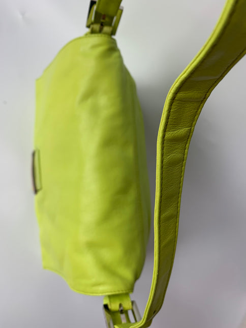 Sold Fendi Mamma Baguette Lime green lambskin leather