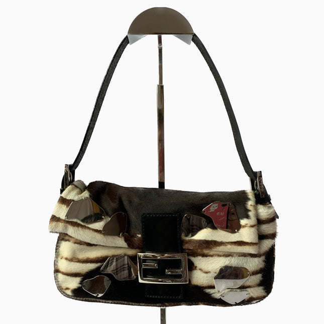 Sold Fendi Baguette Shoulderbag Ponyhair calfskin with metal plates-Luxbags