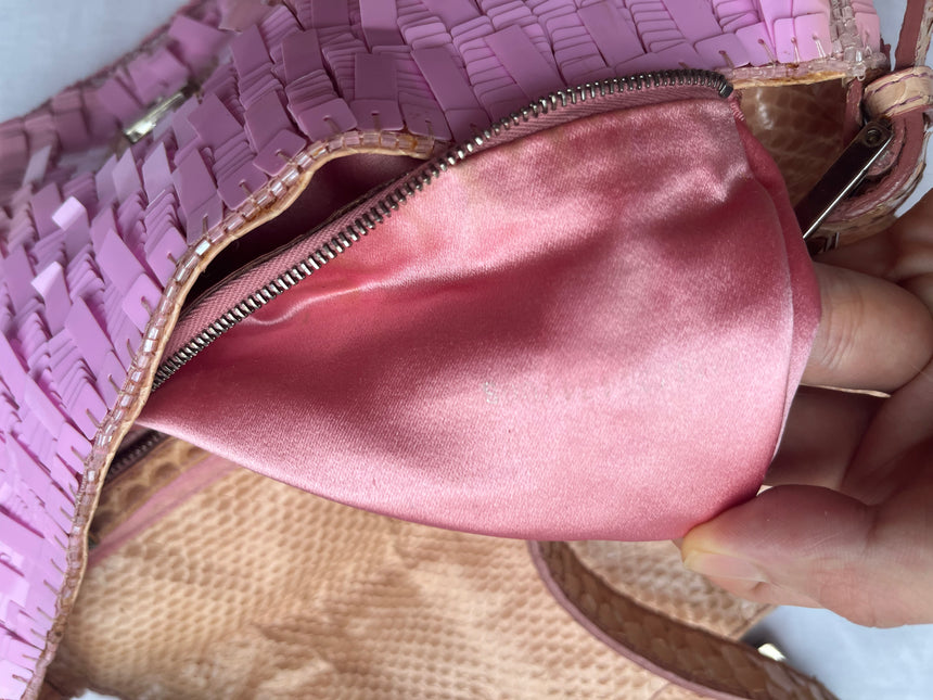 Sold Fendi Baguette Glitter Pink square sequins