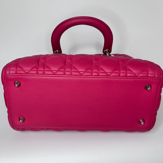 Sold Lady Dior Bag Medium Hot Pink Fuchsia Cannage Leather