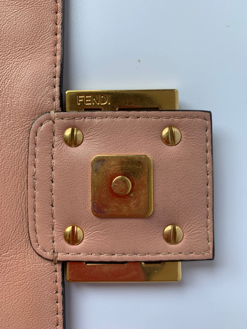 Sold FENDI Baguette Salmon Pink Leather 3D FF Motif Crossbody bag